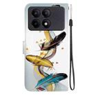 For Redmi K70E / Poco X6 Pro Crystal Texture Colored Drawing Leather Phone Case(Gold Butterfly Feathers) - 3