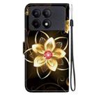 For Redmi K70E / Poco X6 Pro Crystal Texture Colored Drawing Leather Phone Case(Gold Flower) - 3