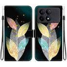 For Redmi K70E / Poco X6 Pro Crystal Texture Colored Drawing Leather Phone Case(Colored Leaves) - 1