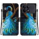 For Redmi K70E / Poco X6 Pro Crystal Texture Colored Drawing Leather Phone Case(Peacock) - 1