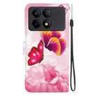 For Redmi K70E / Poco X6 Pro Crystal Texture Colored Drawing Leather Phone Case(Pink Butterflies) - 3