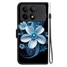 For Redmi K70E / Poco X6 Pro Crystal Texture Colored Drawing Leather Phone Case(Black Orchid) - 3
