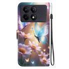 For Redmi K70E / Poco X6 Pro Crystal Texture Colored Drawing Leather Phone Case(Butterfly Love Flower) - 3