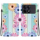 For Redmi K70E / Poco X6 Pro Crystal Texture Colored Drawing Leather Phone Case(Sunflowers) - 1