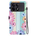 For Redmi K70E / Poco X6 Pro Crystal Texture Colored Drawing Leather Phone Case(Sunflowers) - 3