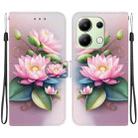 For Redmi Note 13 4G Global Crystal Texture Colored Drawing Leather Phone Case(Lotus) - 1