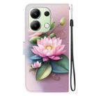 For Redmi Note 13 4G Global Crystal Texture Colored Drawing Leather Phone Case(Lotus) - 3