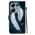 For Redmi Note 13 Pro 4G / Poco M6 Pro Crystal Texture Colored Drawing Leather Phone Case(White Butterfly Feathers) - 3