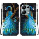 For Redmi Note 13 Pro 4G / Poco M6 Pro Crystal Texture Colored Drawing Leather Phone Case(Peacock) - 1