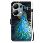 For Redmi Note 13 Pro 4G / Poco M6 Pro Crystal Texture Colored Drawing Leather Phone Case(Peacock) - 3