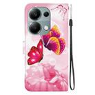 For Redmi Note 13 Pro 4G / Poco M6 Pro Crystal Texture Colored Drawing Leather Phone Case(Pink Butterflies) - 3