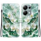 For Redmi Note 13 Pro 4G / Poco M6 Pro Crystal Texture Colored Drawing Leather Phone Case(Jade Flowers) - 1