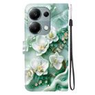 For Redmi Note 13 Pro 4G / Poco M6 Pro Crystal Texture Colored Drawing Leather Phone Case(Jade Flowers) - 3