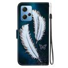 For Redmi Note 12 4G Global Crystal Texture Colored Drawing Leather Phone Case(White Butterfly Feathers) - 3