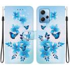 For Redmi Note 12 4G Global Crystal Texture Colored Drawing Leather Phone Case(Blue Butterflies) - 1