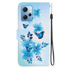 For Redmi Note 12 4G Global Crystal Texture Colored Drawing Leather Phone Case(Blue Butterflies) - 3