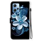 For Redmi Note 12 4G Global Crystal Texture Colored Drawing Leather Phone Case(Black Orchid) - 3