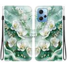 For Redmi Note 12 4G Global Crystal Texture Colored Drawing Leather Phone Case(Jade Flowers) - 1