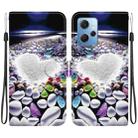 For Redmi Note 12 4G Global Crystal Texture Colored Drawing Leather Phone Case(Heart Shaped) - 1