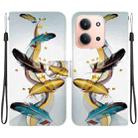 For Redmi 15C 4G 173.1mm / 15C 5G 173.1mm Crystal Texture Colored Drawing Leather Phone Case(Gold Butterfly Feathers) - 1