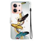 For Redmi 15C 4G 173.1mm / 15C 5G 173.1mm Crystal Texture Colored Drawing Leather Phone Case(Gold Butterfly Feathers) - 3