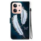 For Redmi 15C 4G 173.1mm / 15C 5G 173.1mm Crystal Texture Colored Drawing Leather Phone Case(White Butterfly Feathers) - 3