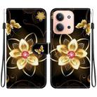 For Redmi 15C 4G 173.1mm / 15C 5G 173.1mm Crystal Texture Colored Drawing Leather Phone Case(Gold Flower) - 1