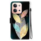 For Redmi 15C 4G 173.1mm / 15C 5G 173.1mm Crystal Texture Colored Drawing Leather Phone Case(Colored Leaves) - 3