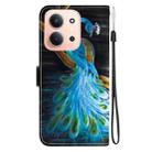 For Redmi 15C 4G 173.1mm / 15C 5G 173.1mm Crystal Texture Colored Drawing Leather Phone Case(Peacock) - 3
