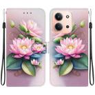 For Redmi 15C 4G 173.1mm / 15C 5G 173.1mm Crystal Texture Colored Drawing Leather Phone Case(Lotus) - 1
