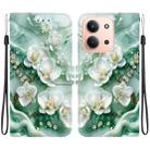 For Redmi 15C 4G 173.1mm / 15C 5G 173.1mm Crystal Texture Colored Drawing Leather Phone Case(Jade Flowers) - 1