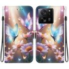 For Xiaomi 13T / 13T Pro Crystal Texture Colored Drawing Leather Phone Case(Butterfly Love Flower) - 1