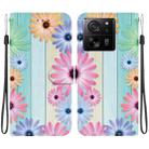 For Xiaomi 13T / 13T Pro Crystal Texture Colored Drawing Leather Phone Case(Sunflowers) - 1