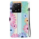 For Xiaomi 13T / 13T Pro Crystal Texture Colored Drawing Leather Phone Case(Sunflowers) - 3