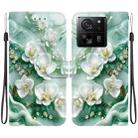 For Xiaomi 13T / 13T Pro Crystal Texture Colored Drawing Leather Phone Case(Jade Flowers) - 1