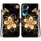 For Honor 90 Lite Crystal Texture Colored Drawing Leather Phone Case(Gold Flower) - 1