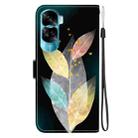 For Honor 90 Lite Crystal Texture Colored Drawing Leather Phone Case(Colored Leaves) - 3