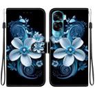 For Honor 90 Lite Crystal Texture Colored Drawing Leather Phone Case(Black Orchid) - 1