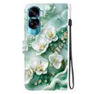 For Honor 90 Lite Crystal Texture Colored Drawing Leather Phone Case(Jade Flowers) - 3