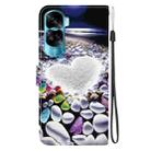For Honor 90 Lite Crystal Texture Colored Drawing Leather Phone Case(Heart Shaped) - 3