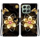 For Honor X6b Crystal Texture Colored Drawing Leather Phone Case(Gold Flower) - 1