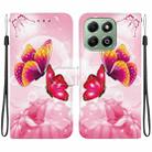 For Honor X6b Crystal Texture Colored Drawing Leather Phone Case(Pink Butterflies) - 1