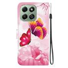 For Honor X6b Crystal Texture Colored Drawing Leather Phone Case(Pink Butterflies) - 3