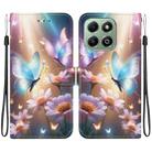 For Honor X6b Crystal Texture Colored Drawing Leather Phone Case(Butterfly Love Flower) - 1