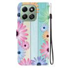 For Honor X6b Crystal Texture Colored Drawing Leather Phone Case(Sunflowers) - 3