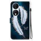 For Honor X7b / Play 50 Plus Crystal Texture Colored Drawing Leather Phone Case(White Butterfly Feathers) - 3