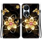 For Honor X7b / Play 50 Plus Crystal Texture Colored Drawing Leather Phone Case(Gold Flower) - 1