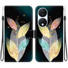 For Honor X7b / Play 50 Plus Crystal Texture Colored Drawing Leather Phone Case(Colored Leaves) - 1