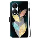 For Honor X7b / Play 50 Plus Crystal Texture Colored Drawing Leather Phone Case(Colored Leaves) - 3