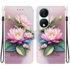 For Honor X7b / Play 50 Plus Crystal Texture Colored Drawing Leather Phone Case(Lotus) - 1